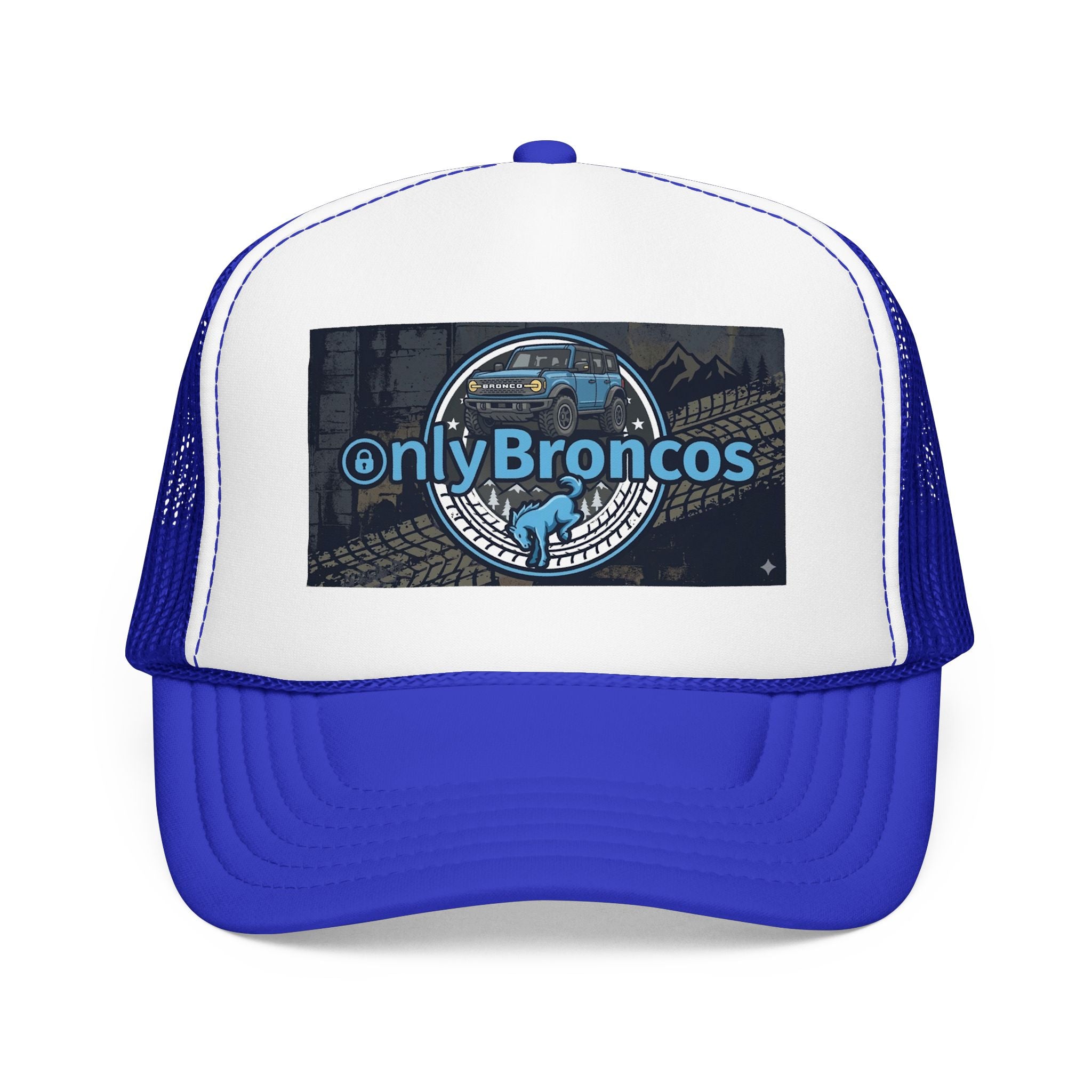 Only Broncos Foam Trucker Hat – 6G Bronco & Bucking Bronco Logo Retro Off-Road Cap