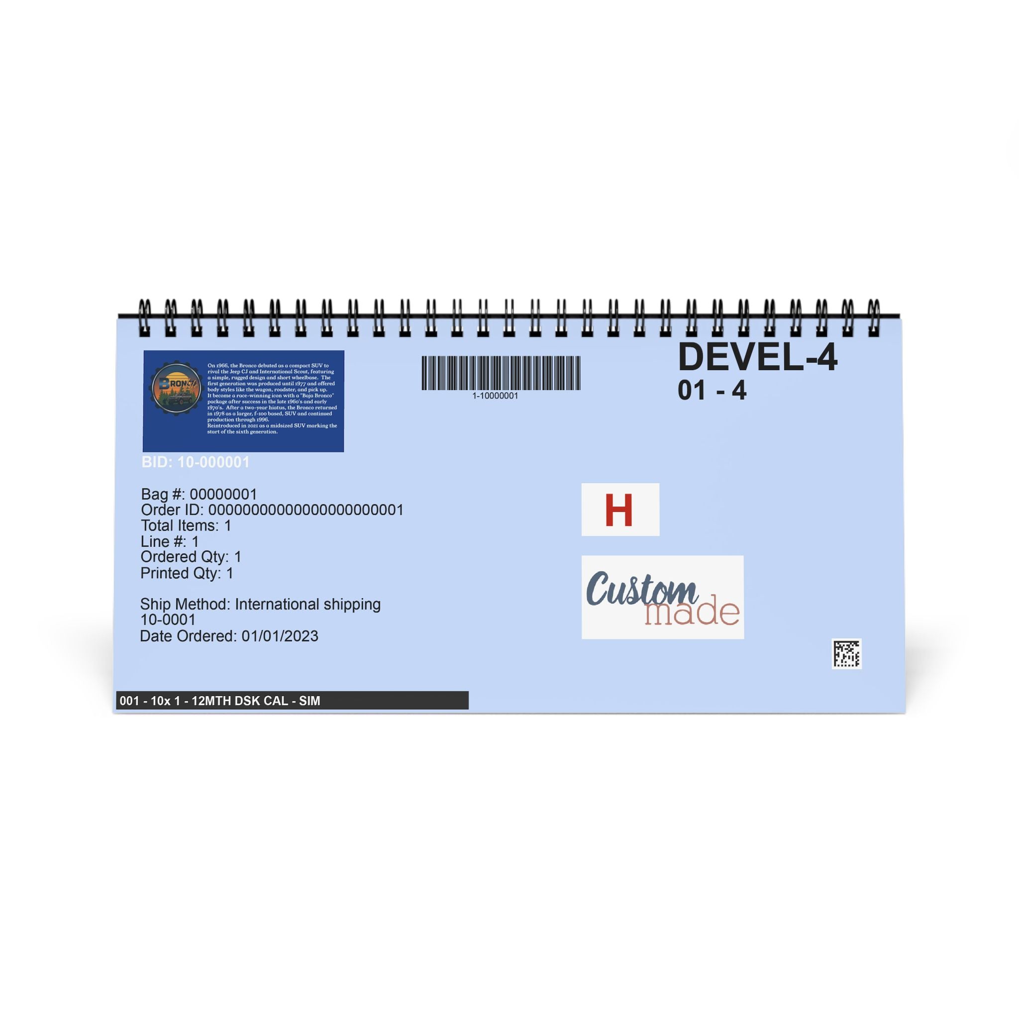 2026 Bronco History Grid Desktop Calendar — “A Year Built Wild” Edition