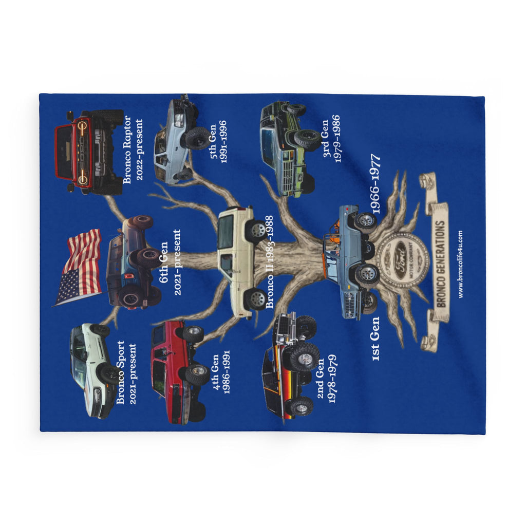 Bronco Generations Fleece Blanket – Ford Bronco Family Tree