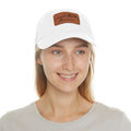 The Original Legend Dad Hat — Vintage Bronco Leather Patch Edition - White Light Brown patch Rectangle One size - Hats - 7794954707813897286_2048