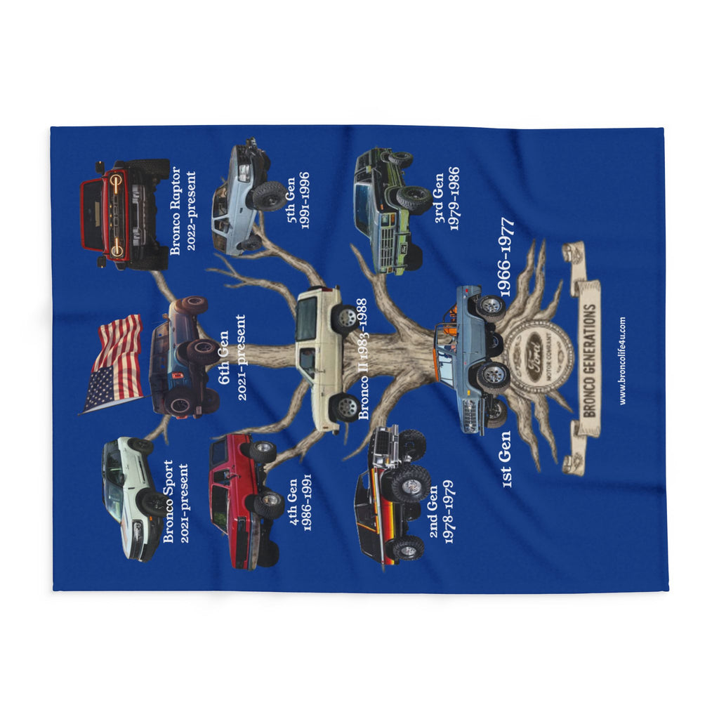 Bronco Generations Fleece Blanket – Ford Bronco Family Tree