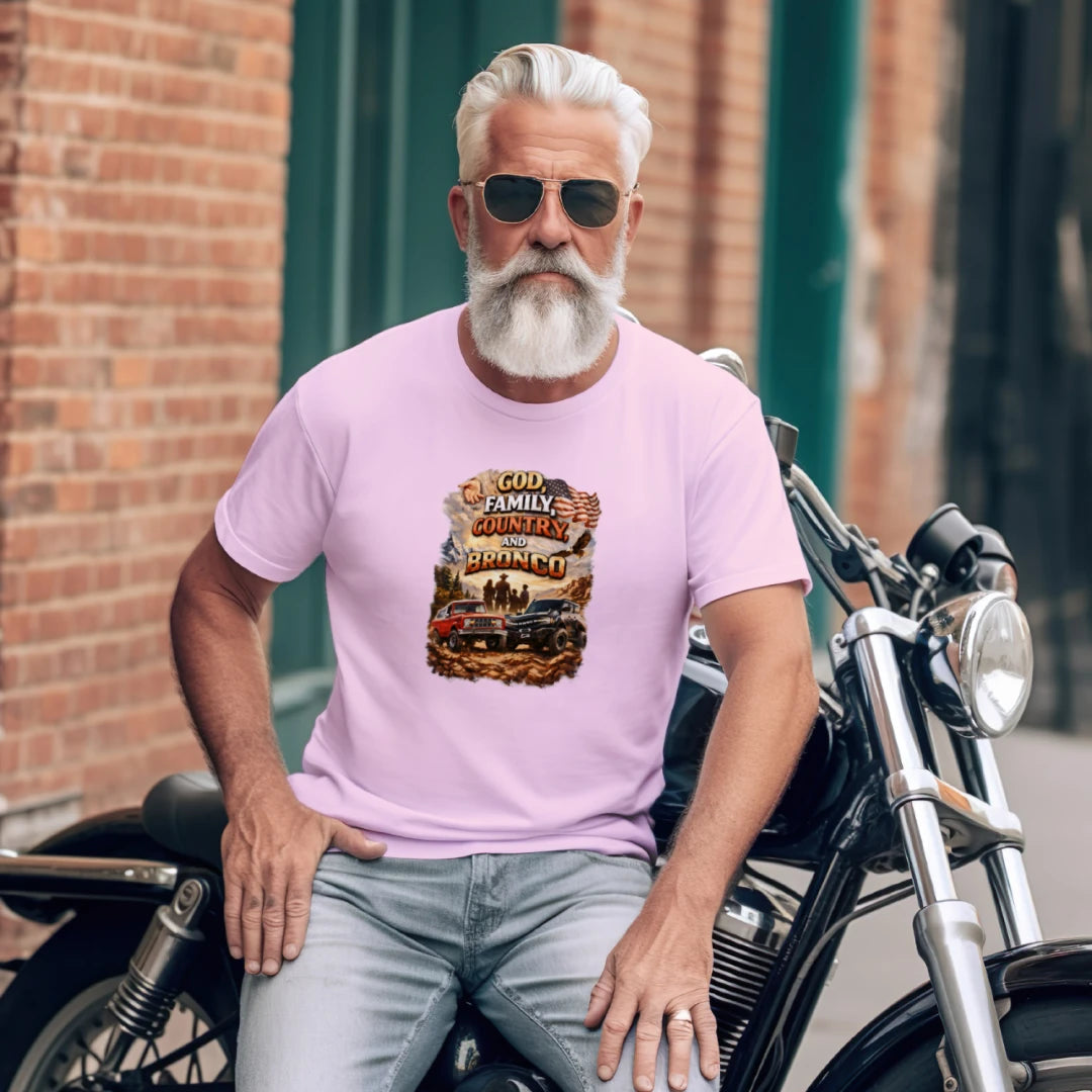 God, Family, Country & Ford Bronco Tee – Bronco Heritage & Adventure Lifestyle Shirt T-Shirt