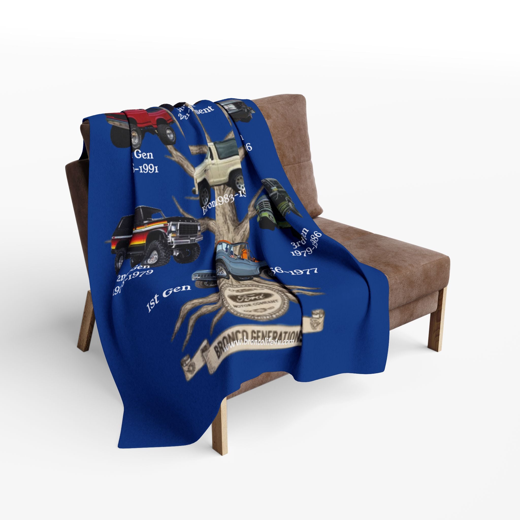 Bronco Generations Fleece Blanket – Ford Bronco Family Tree