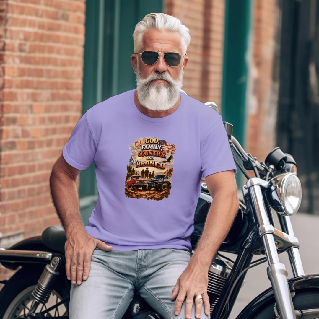 God, Family, Country & Ford Bronco Tee – Bronco Heritage & Adventure Lifestyle Shirt T-Shirt