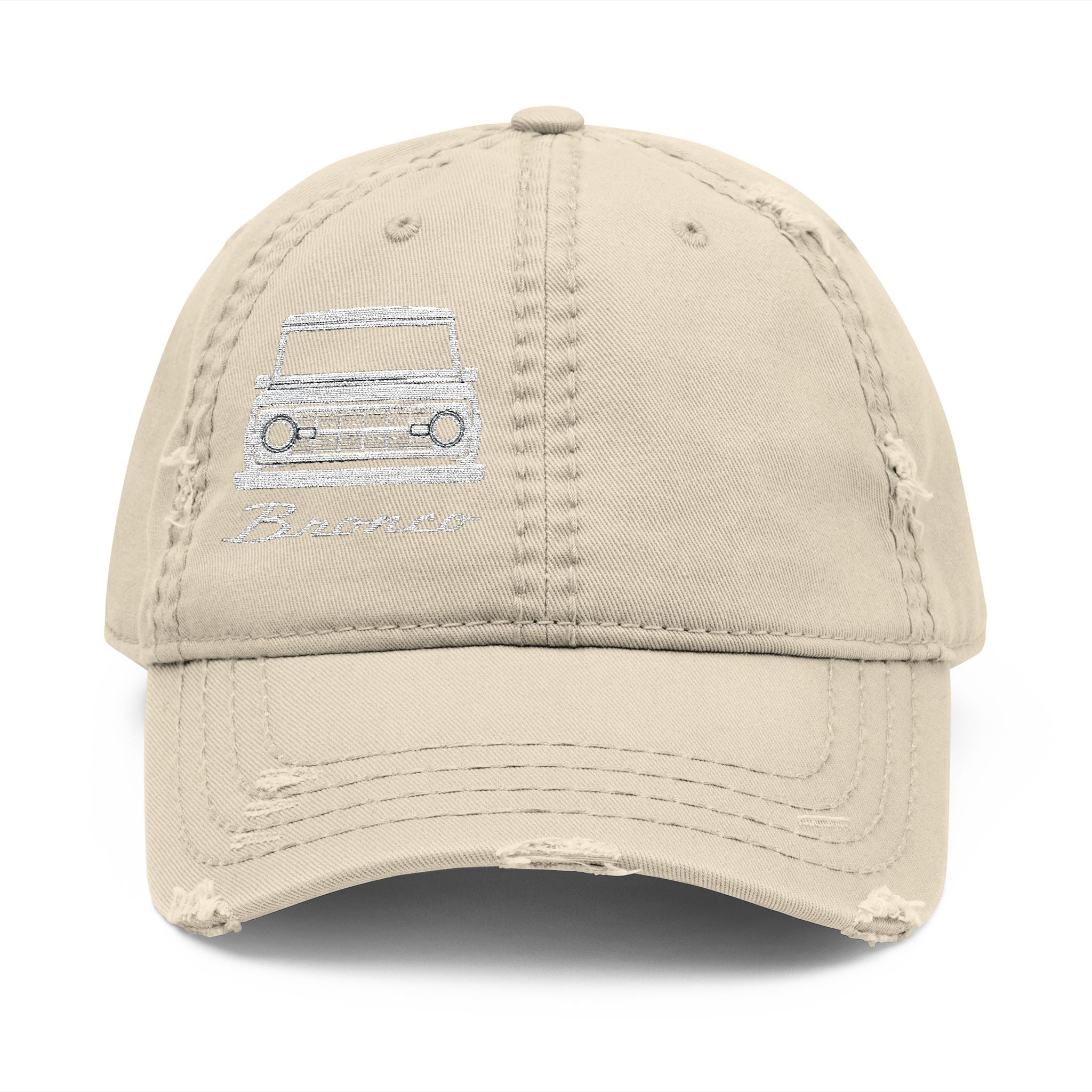 Classic '66 Bronco Silhouette Distressed Dad Hat – Vintage Embroidered Trail Icon
