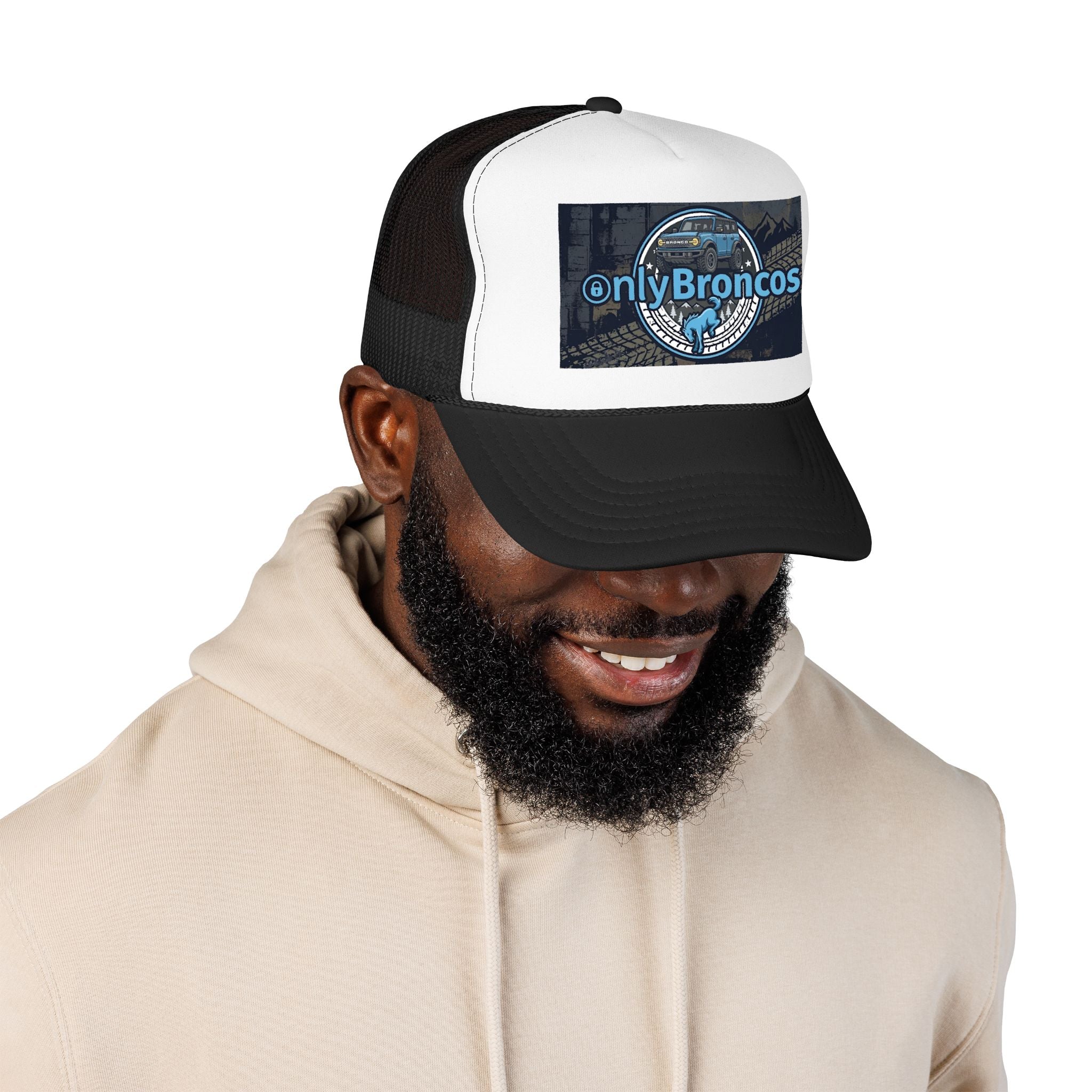 Only Broncos Foam Trucker Hat – 6G Bronco & Bucking Bronco Logo Retro Off-Road Cap