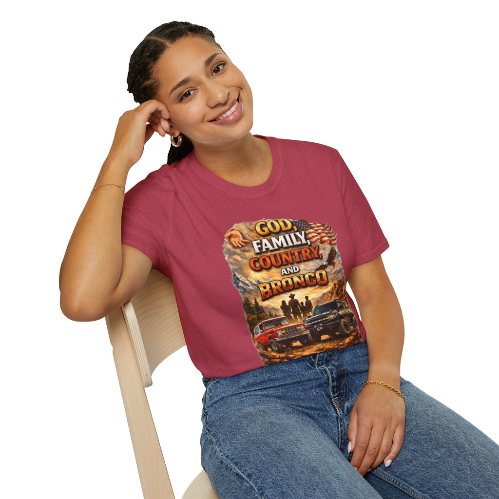 God, Family, Country & Ford Bronco Tee – Bronco Heritage & Adventure Lifestyle Shirt