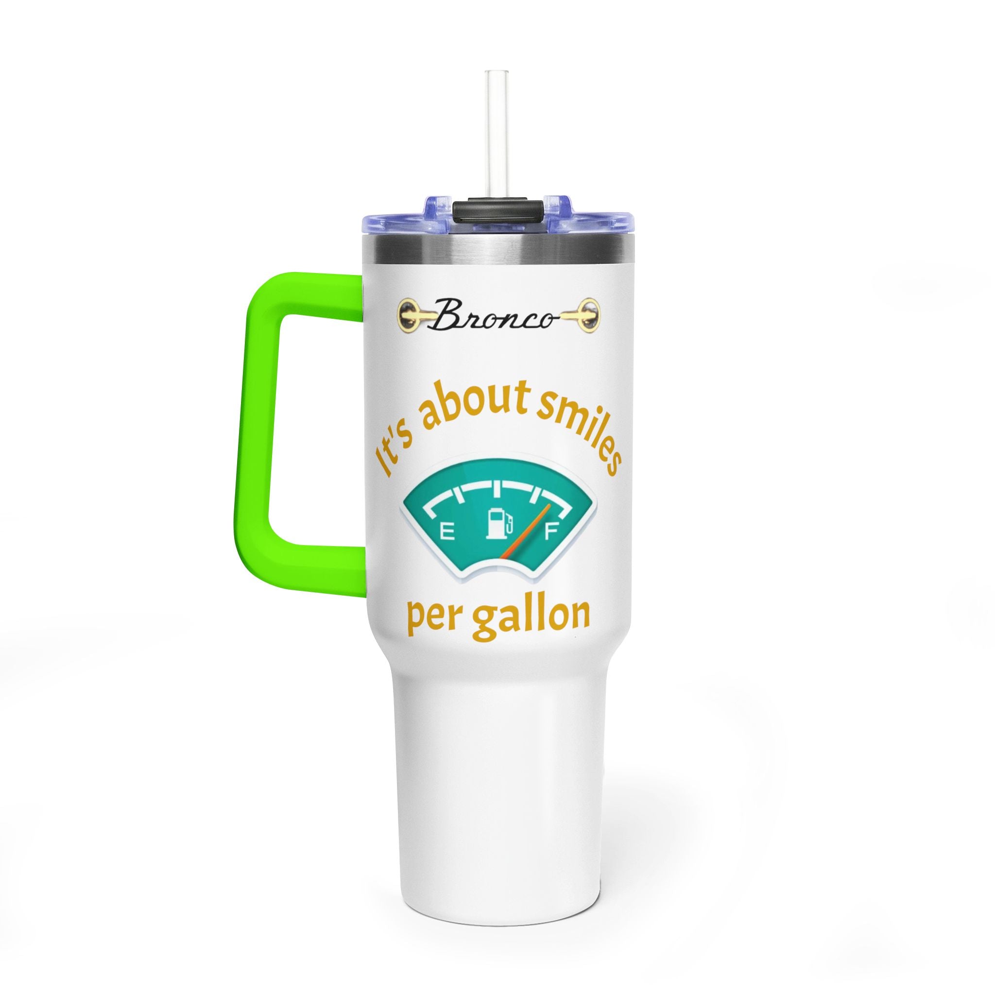 Smiles Per Gallon 40oz Vacuum Insulated Tumbler | Bronco Lifestyle Adventure Travel Mug