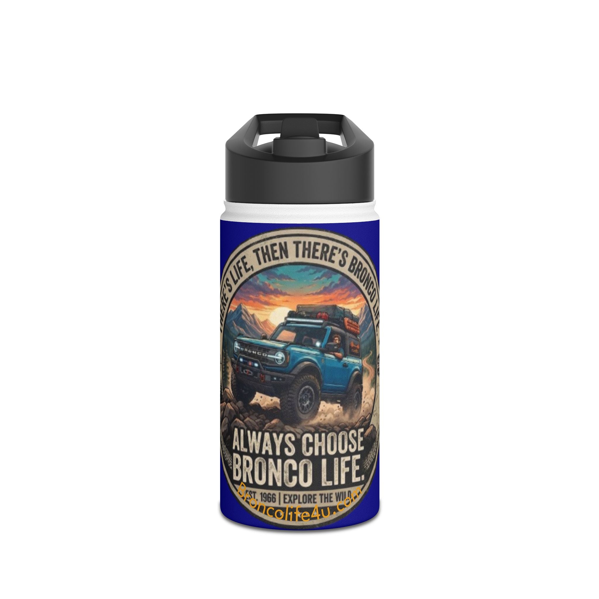 Always Choose Bronco Life Stainless Steel Water Bottle | Adventure & Off-Road Edition - 12oz White - Tumbler - Always_Choose_Bronco_Life_Stainless_Steel_Water_Bottl