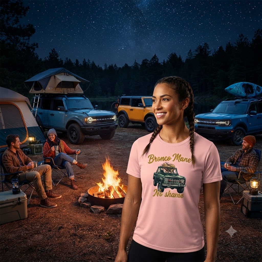 Bronco Mane, No Shame T-Shirt – MOISTURE WICKING tee