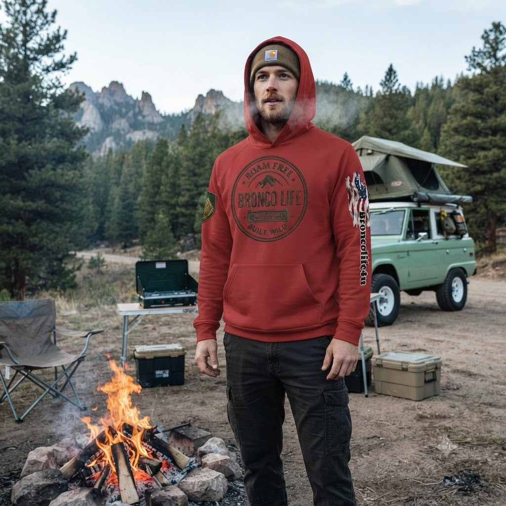 "Bronco Life" Built Wild Premium Pullover – 1966 Heritage Edition - - Hoodie - Roam_free_hoodie