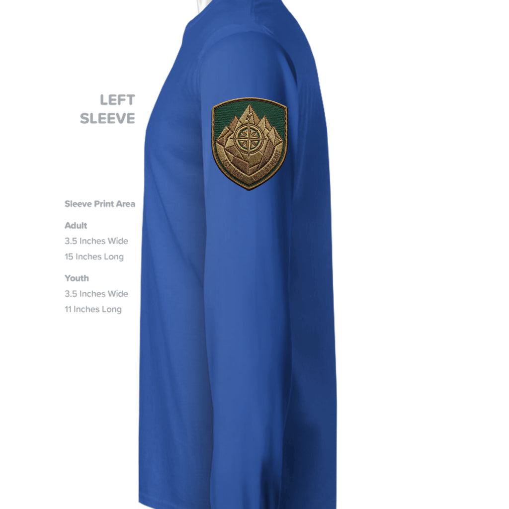 "Bronco Life" Built Wild Premium Pullover – 1966 Heritage Edition - - Hoodie - Roam_free_hoodie_True_Royal_left_sleeve