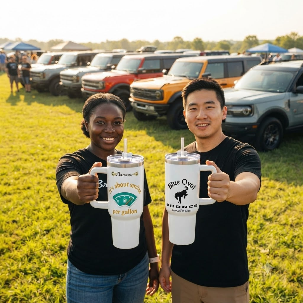 Smiles Per Gallon 40oz Vacuum Insulated Tumbler | Bronco Lifestyle Adventure Travel Mug