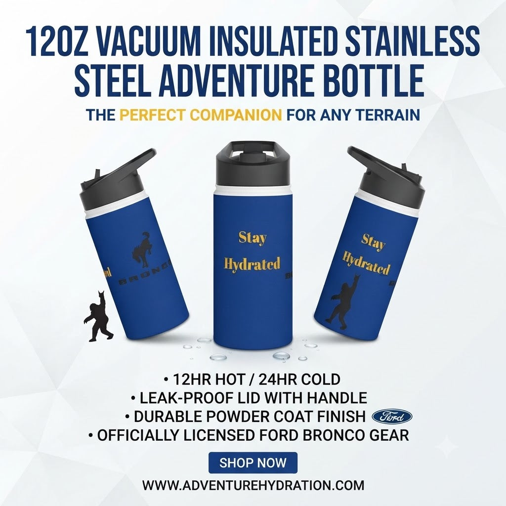 Bronco Life OG Canteen – “Stay Hydrated” Adventure Bottle with Sasquatch Attitude
