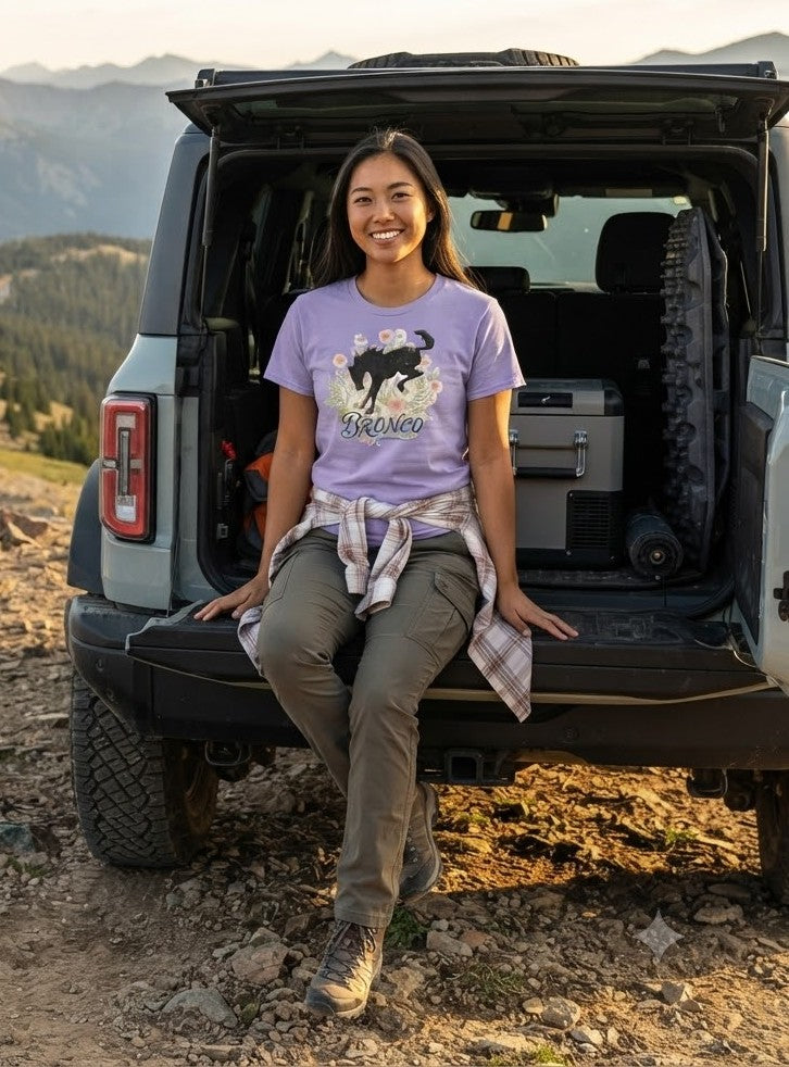 Bronco Floral T-Shirt – Bucking Horse Meets Wildflower | Rugged & Refined Graphic Tee