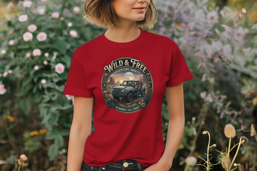 Wild & Free Bronco Tee – Female Explorer 6G Off-Road Adventure Shirt T-Shirt