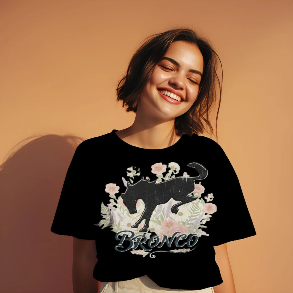 Women’s Wildflower Bronco Crop Tee | Bucking Heritage Edition (Free Spirit Series) T-Shirt