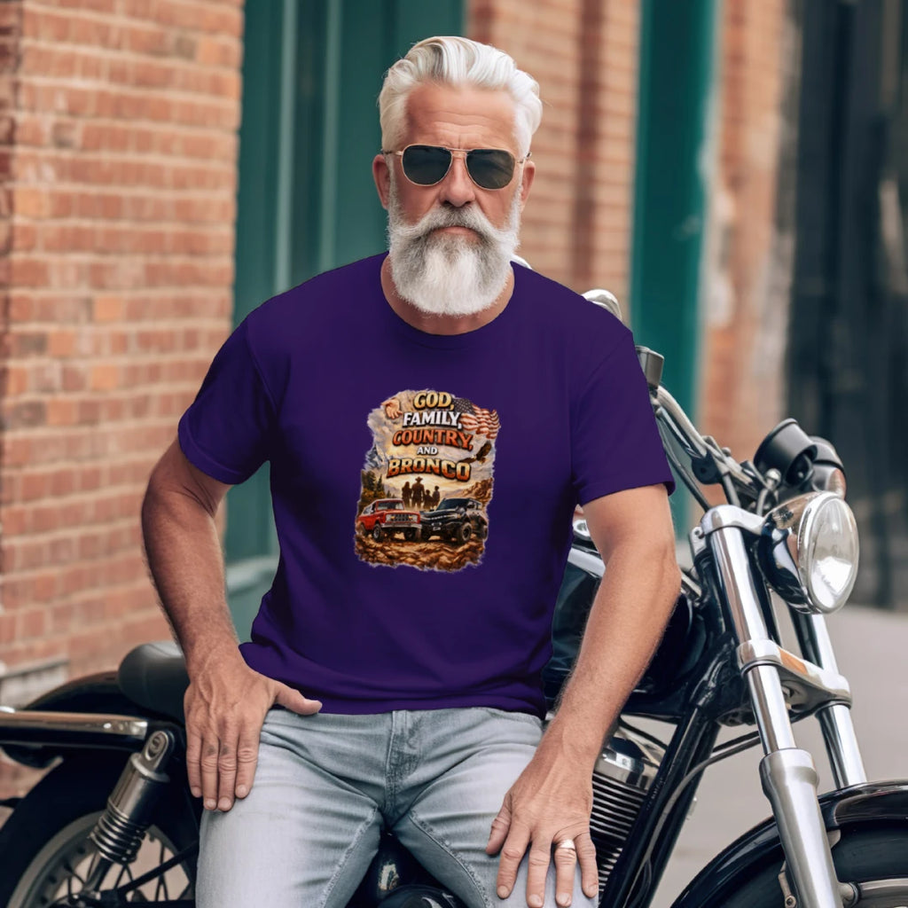 God, Family, Country & Ford Bronco Tee – Bronco Heritage & Adventure Lifestyle Shirt T-Shirt