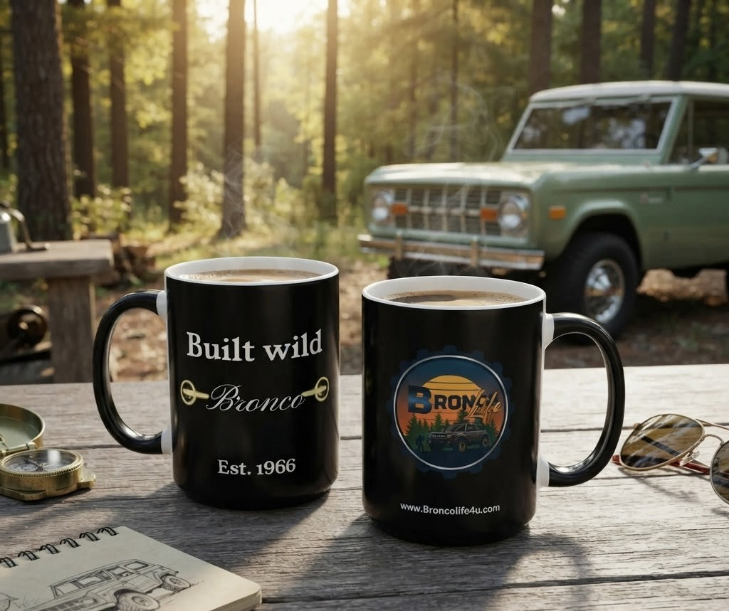 Bronco Life Coffee Mug – Built Wild Est. 1966 Ford Bronco Accent Mug (11oz / 15oz)