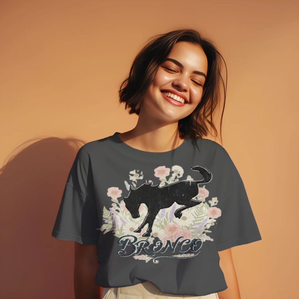 Women’s Wildflower Bronco Crop Tee | Bucking Heritage Edition (Free Spirit Series) T-Shirt