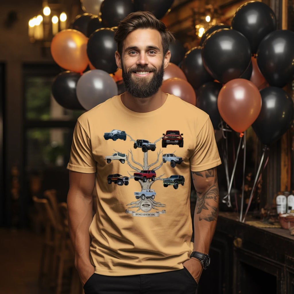 Bronco Family Tree Tee — Six Generations of Grit, Gas & Glory (V2) T-Shirt