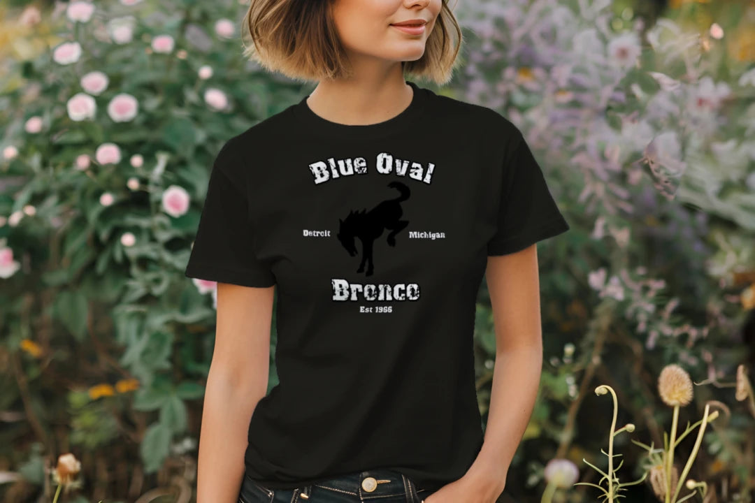 “Blue Oval Legacy” Bronco Performance Tee – Est. 1966 Detroit Edition wicking tee
