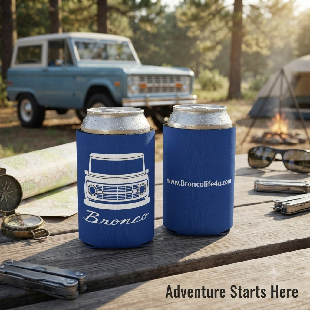 Bronco & Bigfoot Can Cooler — Peace, Trails & Ice-Cold Drinks