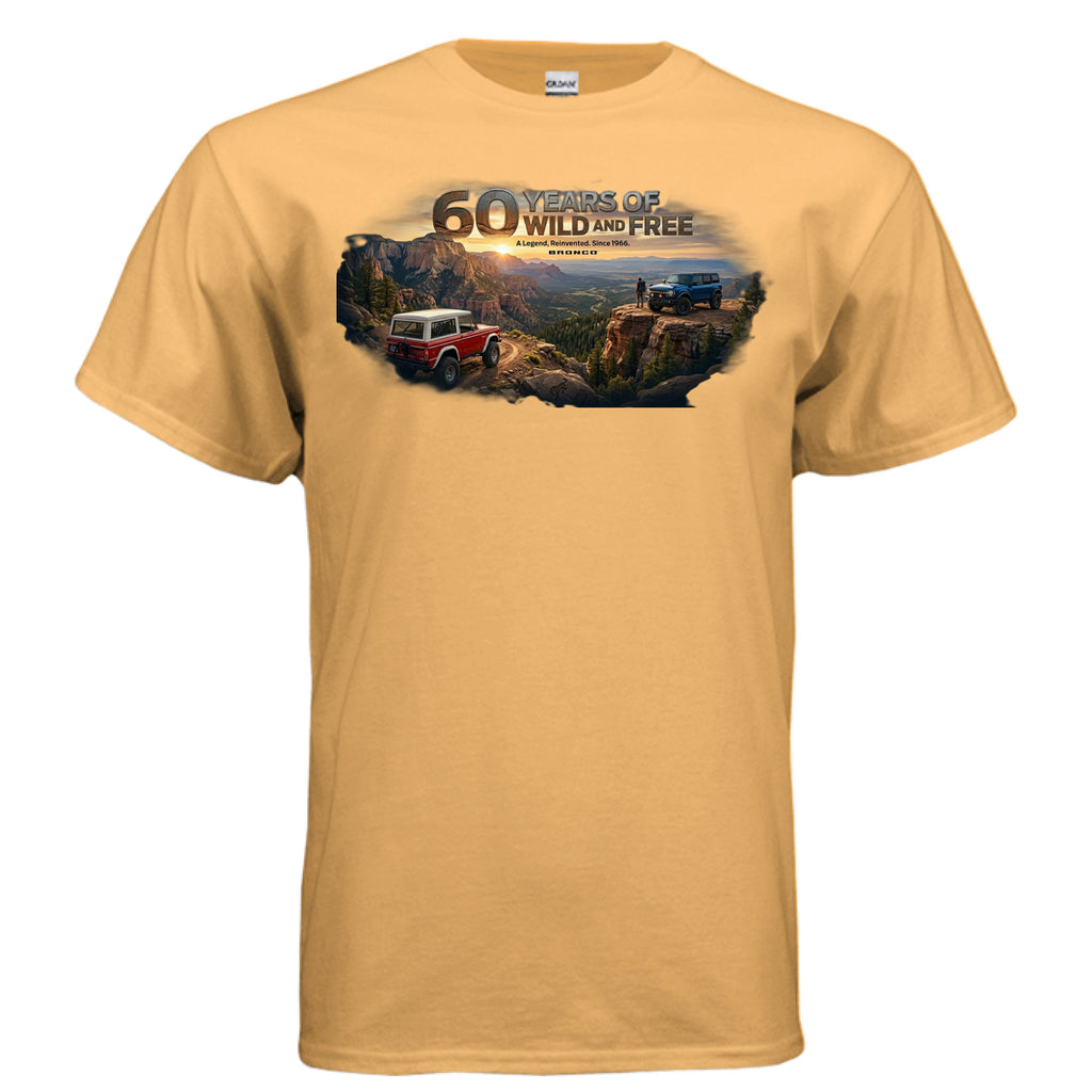 Bronco 60th Anniversary “Wild & Free” Tee — OG + 6G Mountain Tribute
