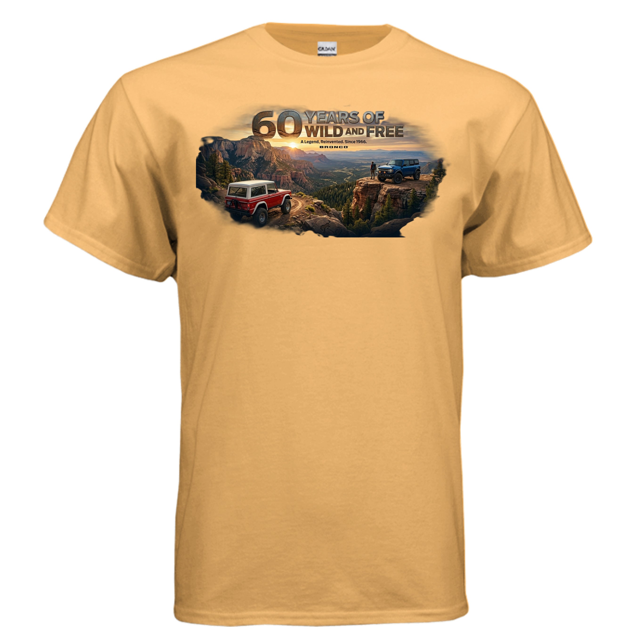 Bronco 60th Anniversary “Wild & Free” Tee — OG + 6G Mountain Tribute