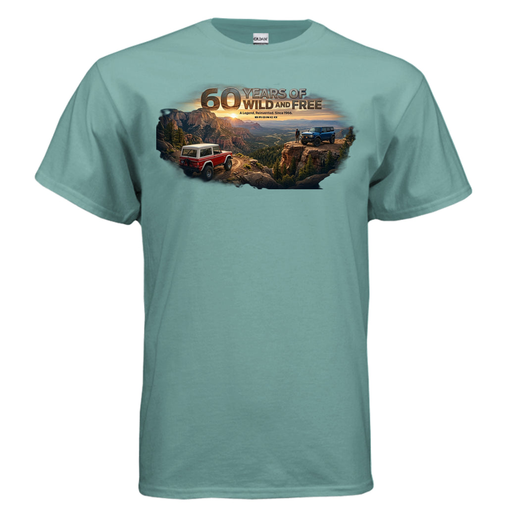 Bronco 60th Anniversary “Wild & Free” Tee — OG + 6G Mountain Tribute