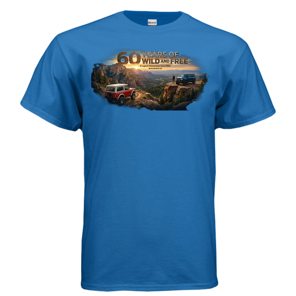 Bronco 60th Anniversary “Wild & Free” Tee — OG + 6G Mountain Tribute
