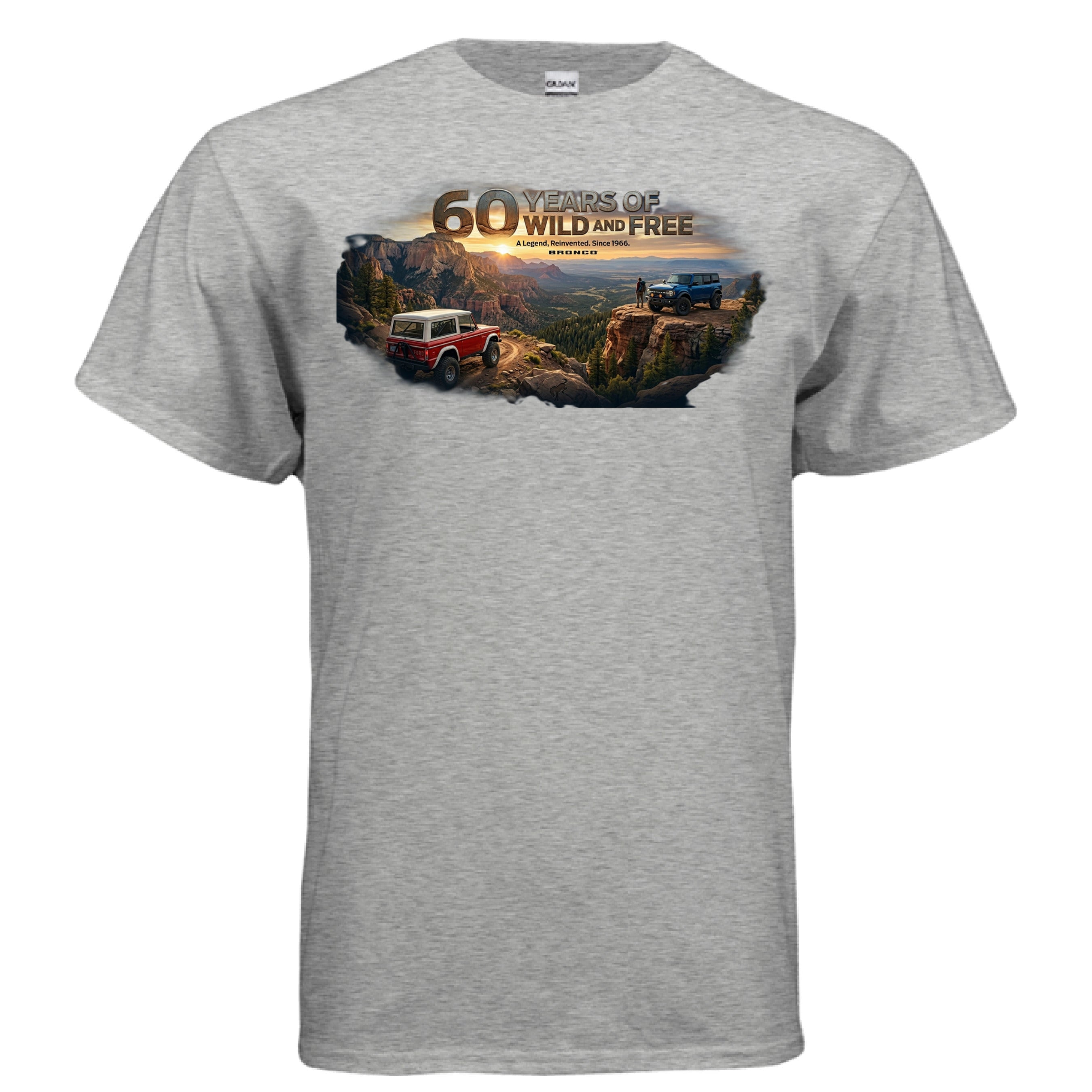 Bronco 60th Anniversary “Wild & Free” Tee — OG + 6G Mountain Tribute