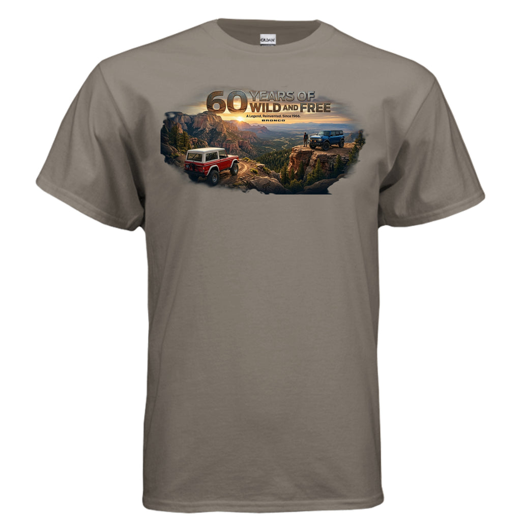 Bronco 60th Anniversary “Wild & Free” Tee — OG + 6G Mountain Tribute
