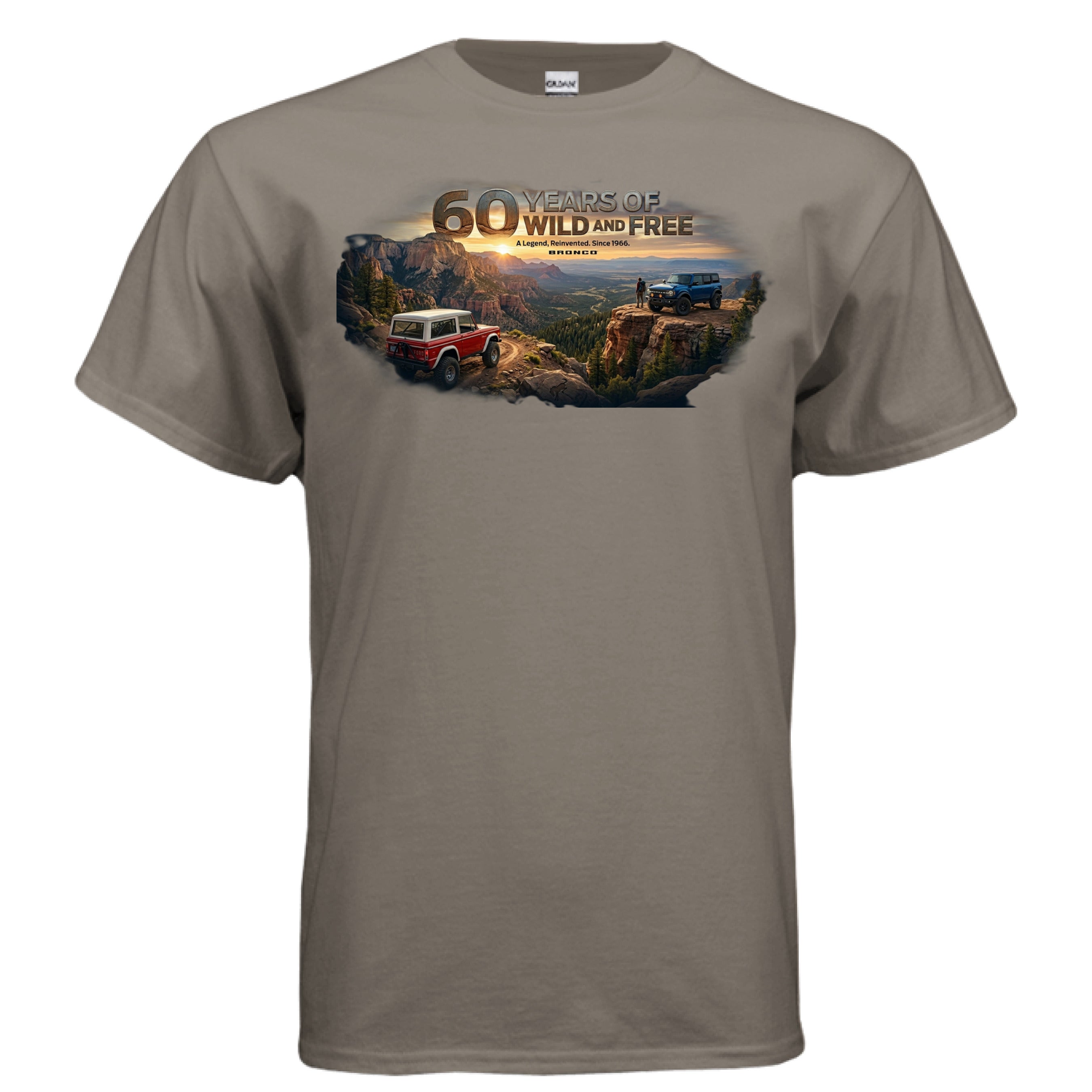 Bronco 60th Anniversary “Wild & Free” Tee — OG + 6G Mountain Tribute