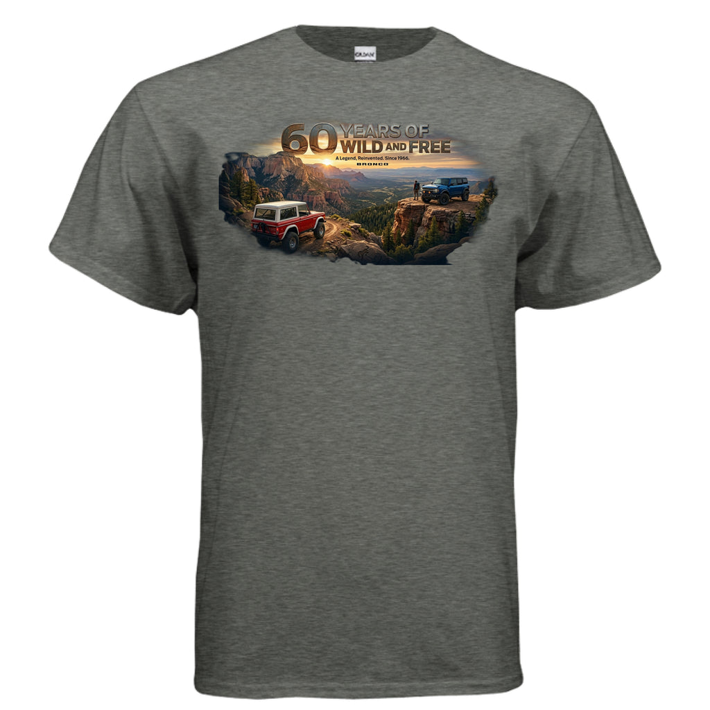 Bronco 60th Anniversary “Wild & Free” Tee — OG + 6G Mountain Tribute