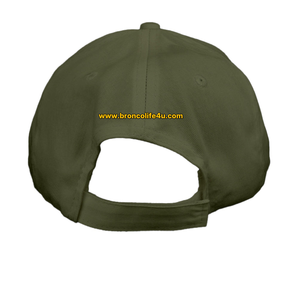 Bronco Life low profile dad hat featuring bold Ford Bronco graphic and "It’s a Bronco B*#CH!" text on front.