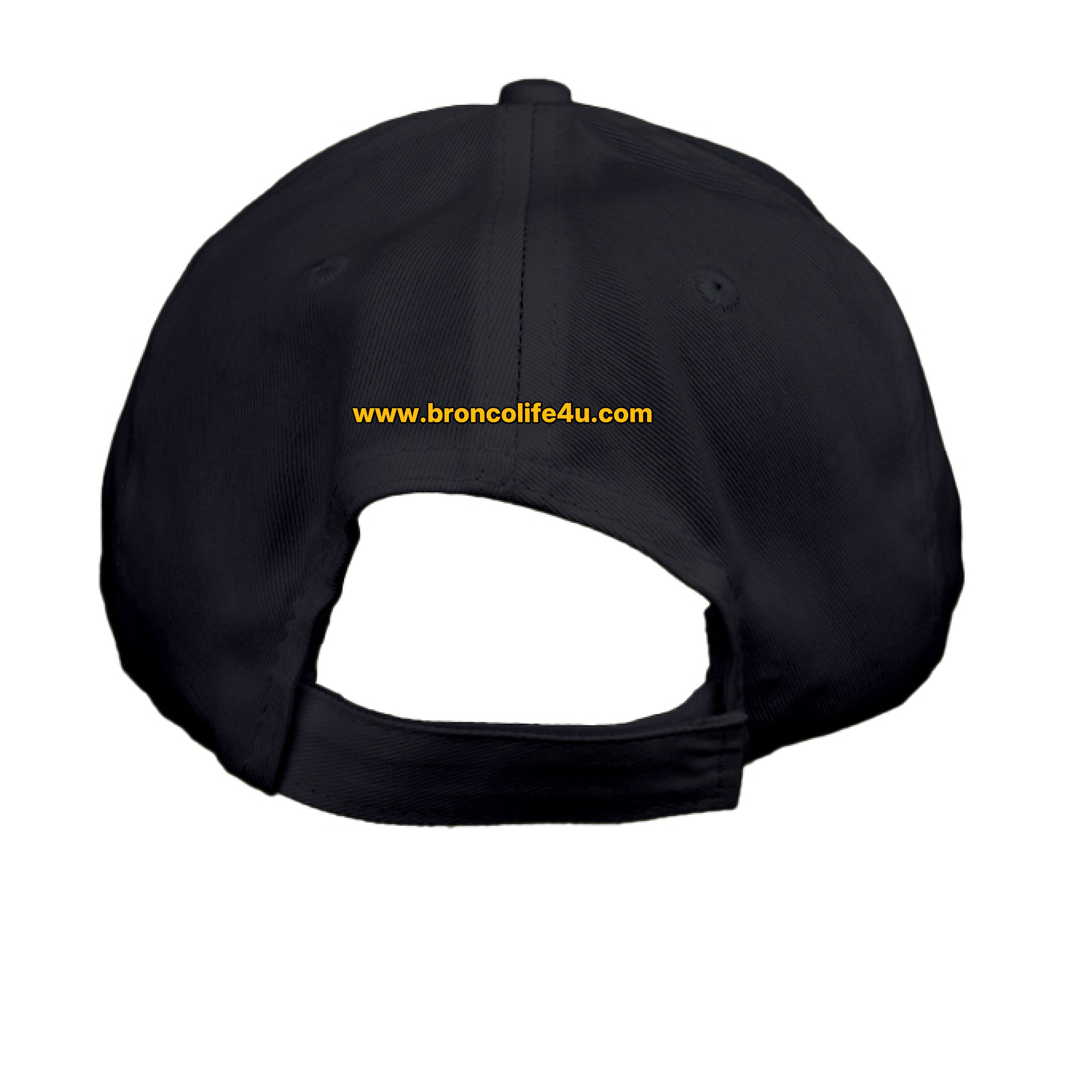 Black low profile dad hat with bold Ford Bronco graphic and "It’s a Bronco B*#CH!" slogan by Bronco Life.