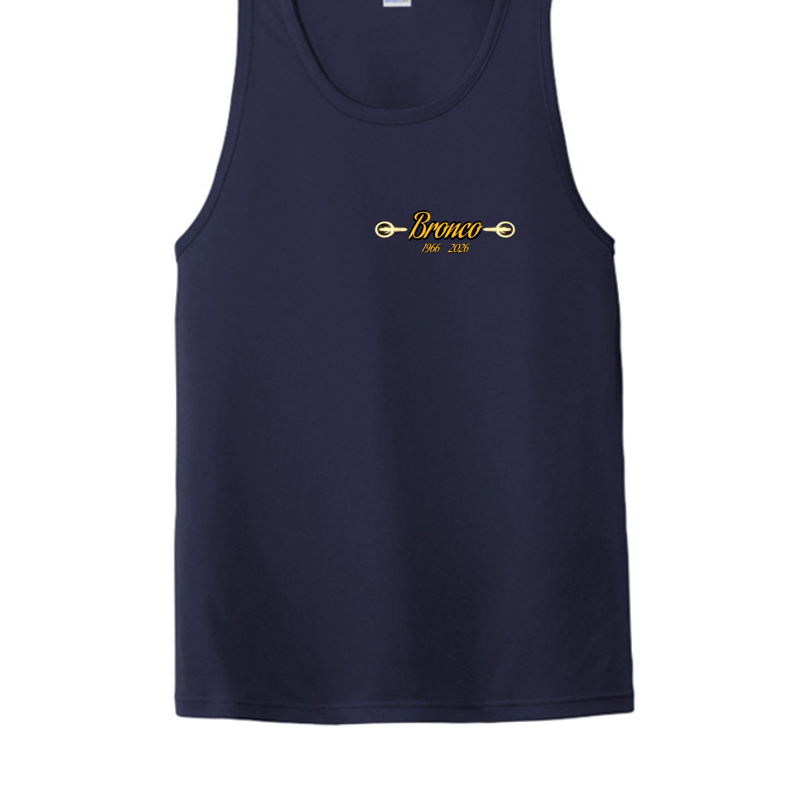 Bronco “1966–2026” Sleeveless Tank | Headlight Heritage Edition (Built for the Wild) True Navy T-Shirt