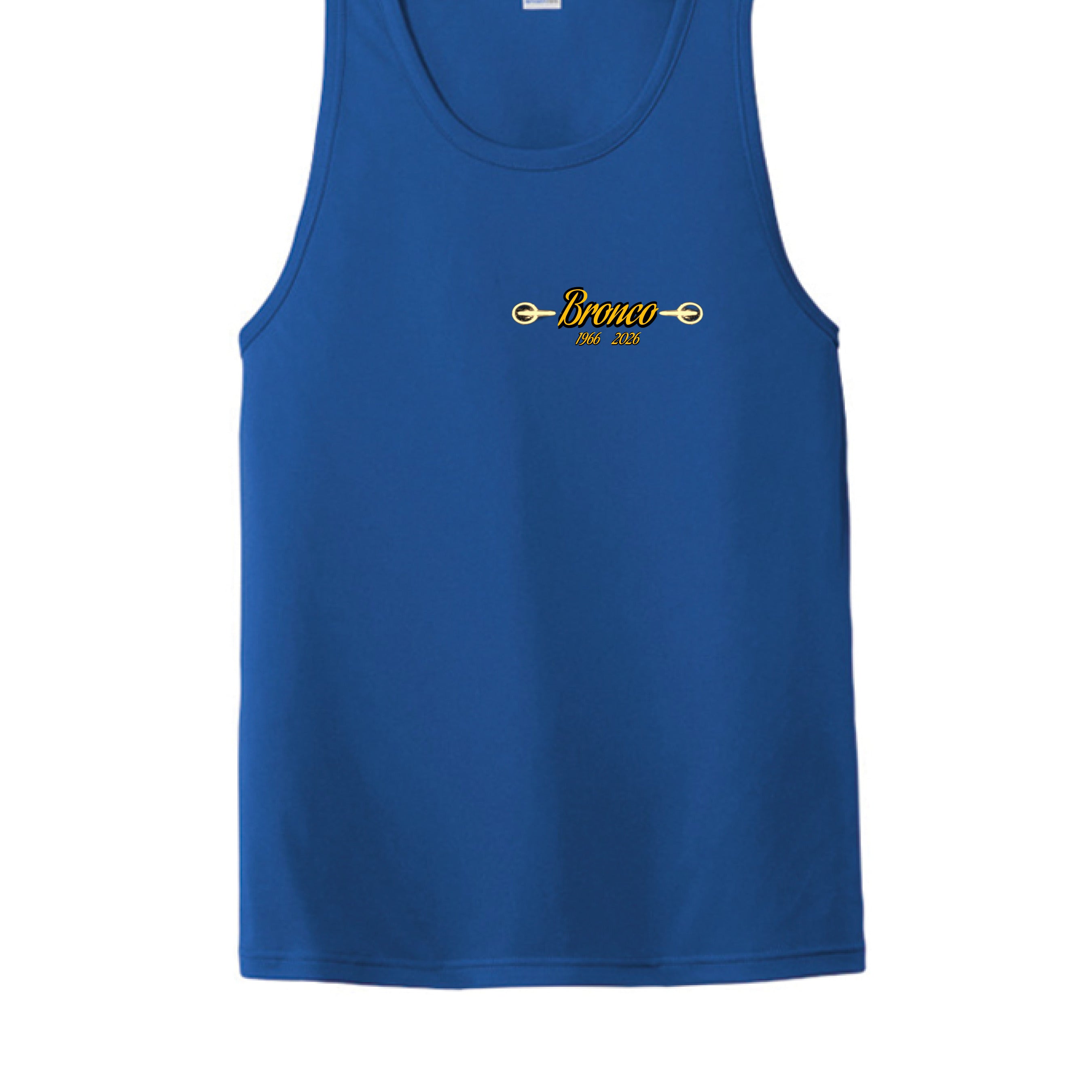 Bronco “1966–2026” Sleeveless Tank | Headlight Heritage Edition (Built for the Wild) True Royal T-Shirt