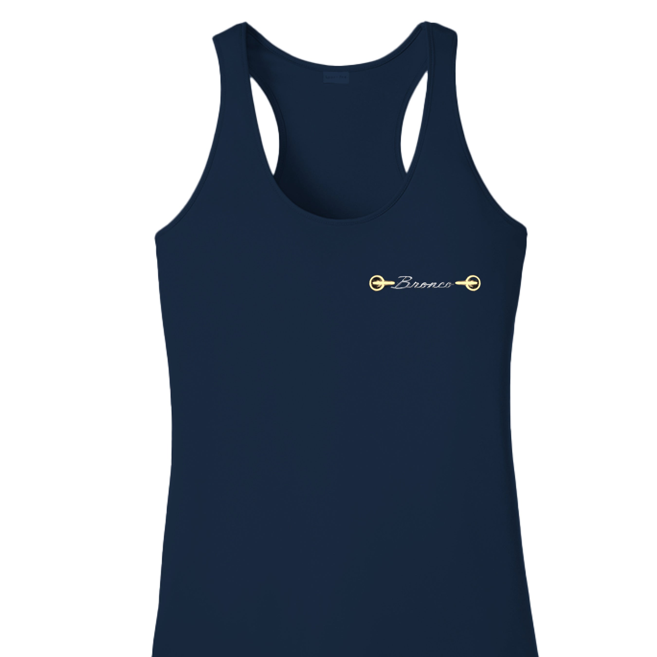 Women’s Bronco Headlight Tank | 1966–2026 Heritage Edition (Built Wild Style) True Navy T-Shirt