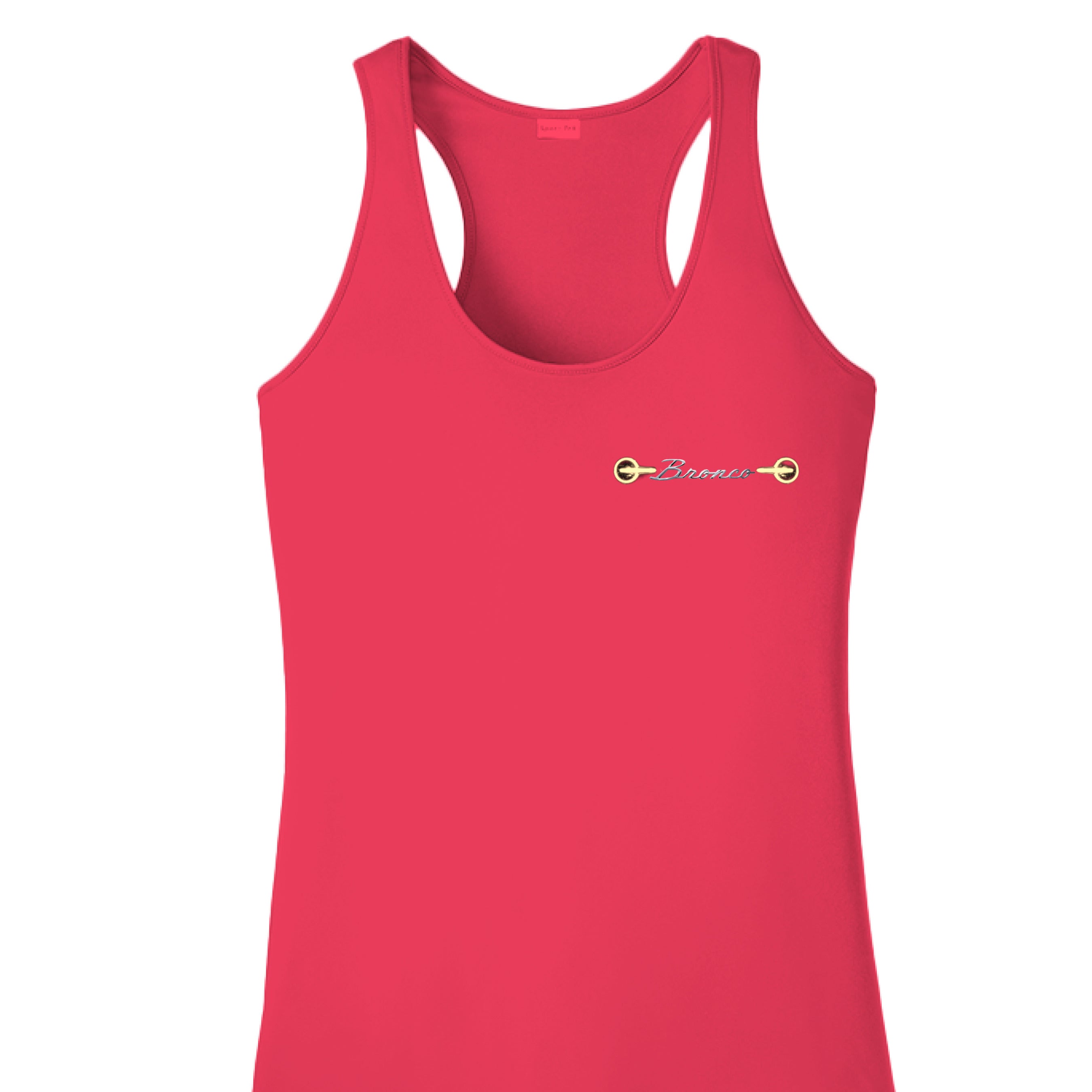 Women’s Bronco Headlight Tank | 1966–2026 Heritage Edition (Built Wild Style) Hot Coral T-Shirt