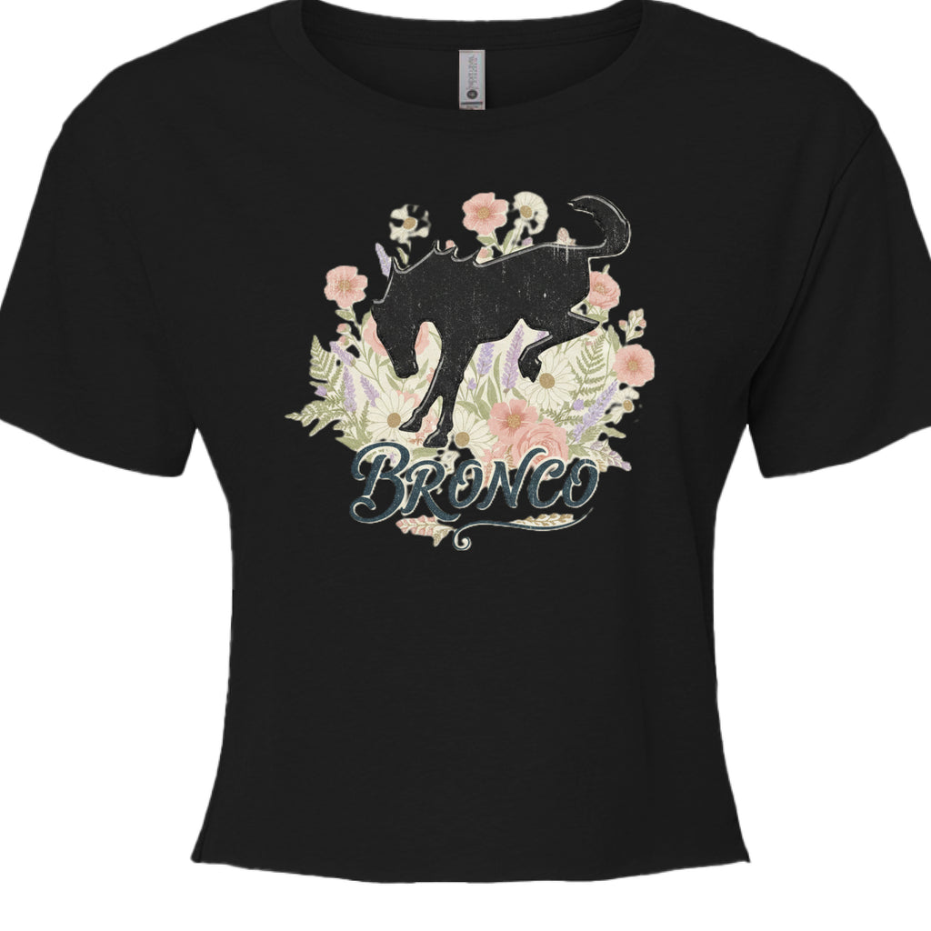 Women’s Wildflower Bronco Crop Tee | Bucking Heritage Edition (Free Spirit Series) T-Shirt