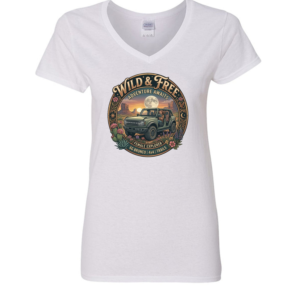 Wild & Free Bronco Tee – Female Explorer 6G Off-Road Adventure Shirt T-Shirt