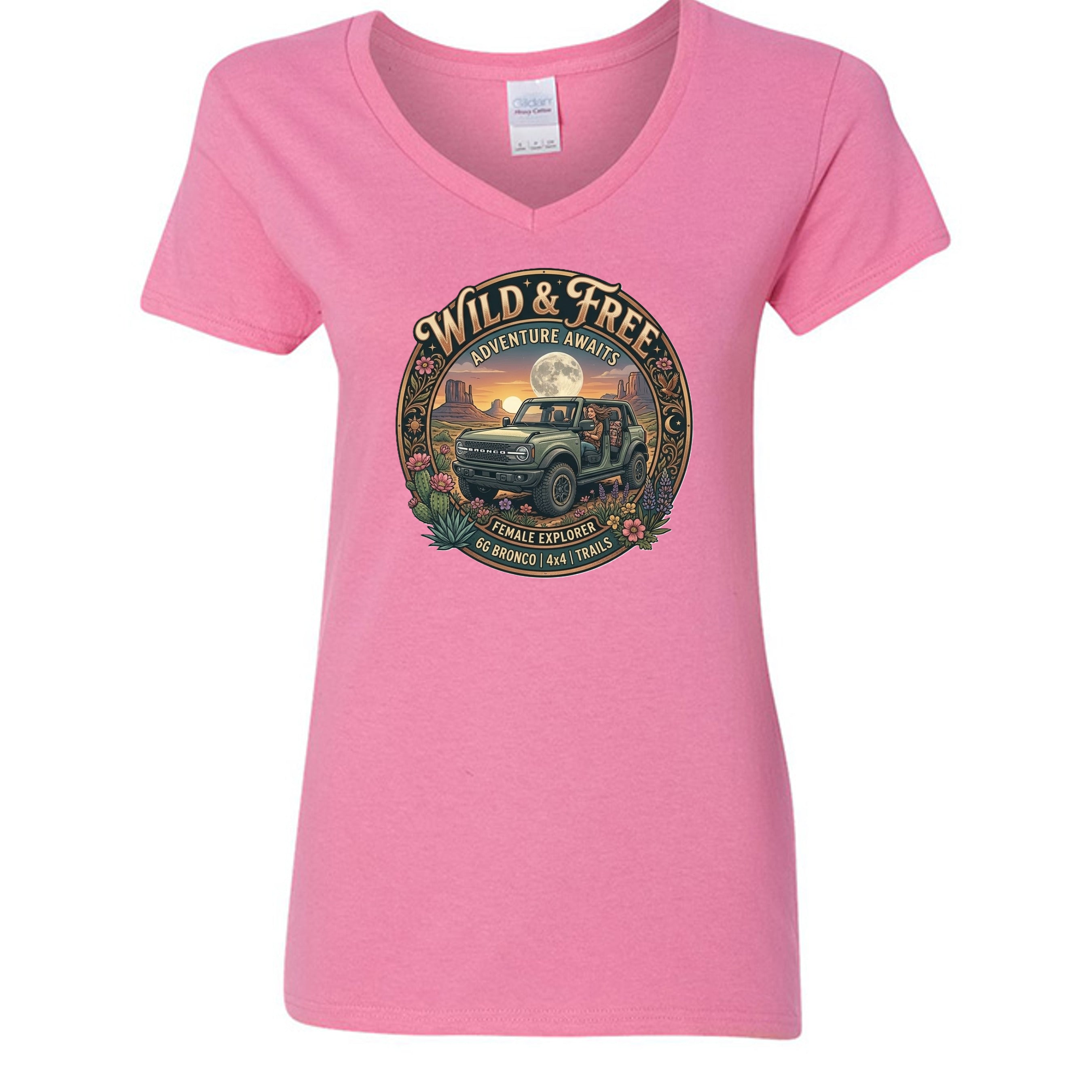 Wild & Free Bronco Tee – Female Explorer 6G Off-Road Adventure Shirt T-Shirt