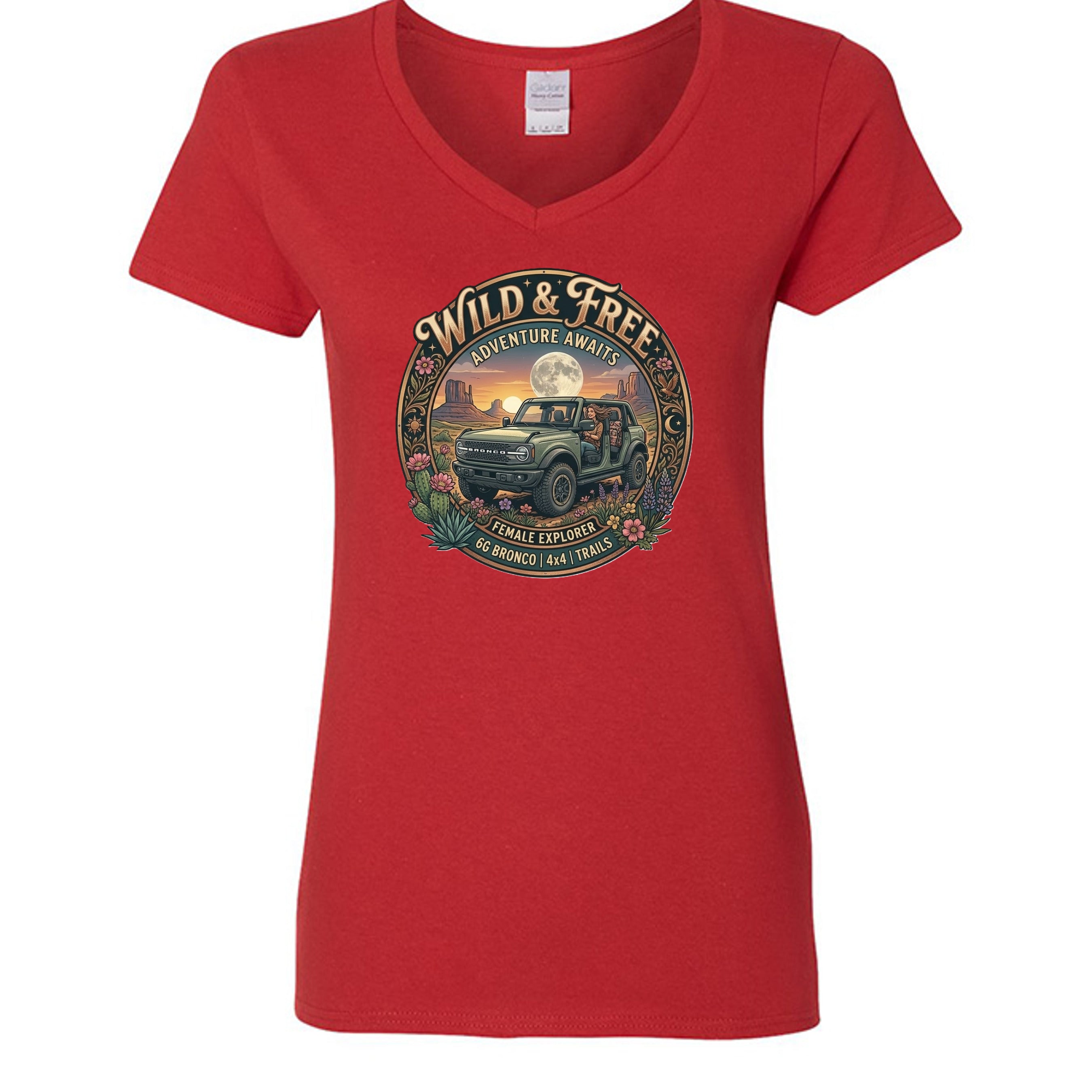 Wild & Free Bronco Tee – Female Explorer 6G Off-Road Adventure Shirt T-Shirt