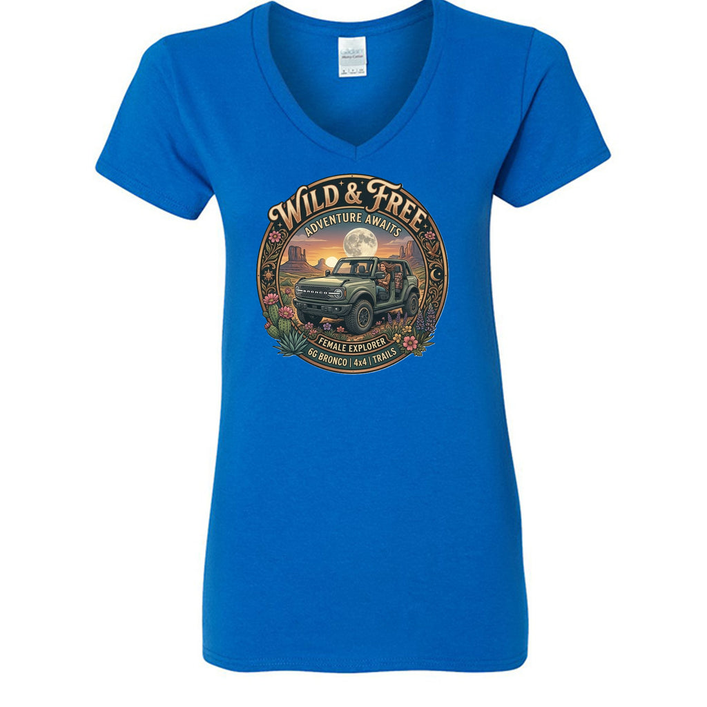 Wild & Free Bronco Tee – Female Explorer 6G Off-Road Adventure Shirt T-Shirt