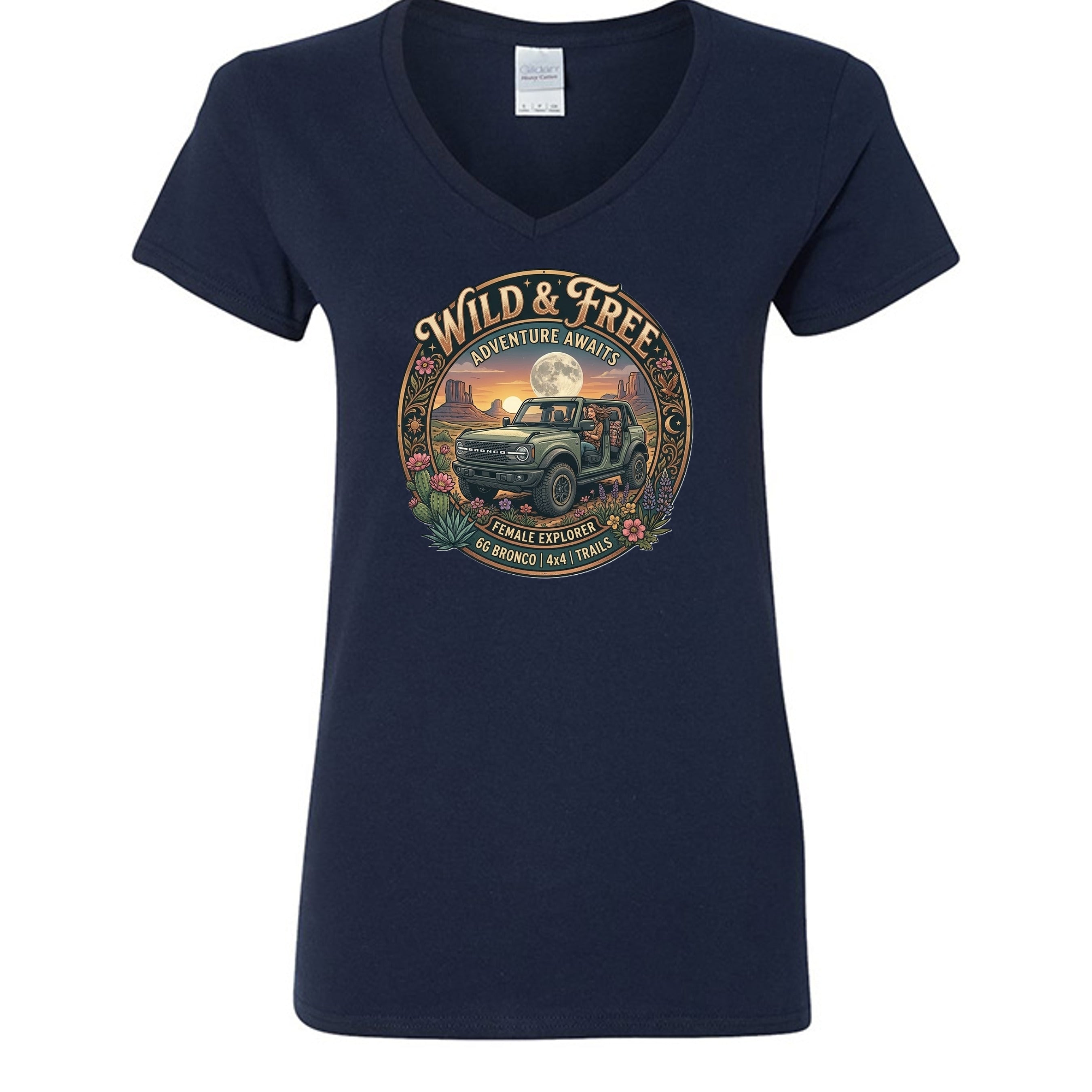 Wild & Free Bronco Tee – Female Explorer 6G Off-Road Adventure Shirt T-Shirt