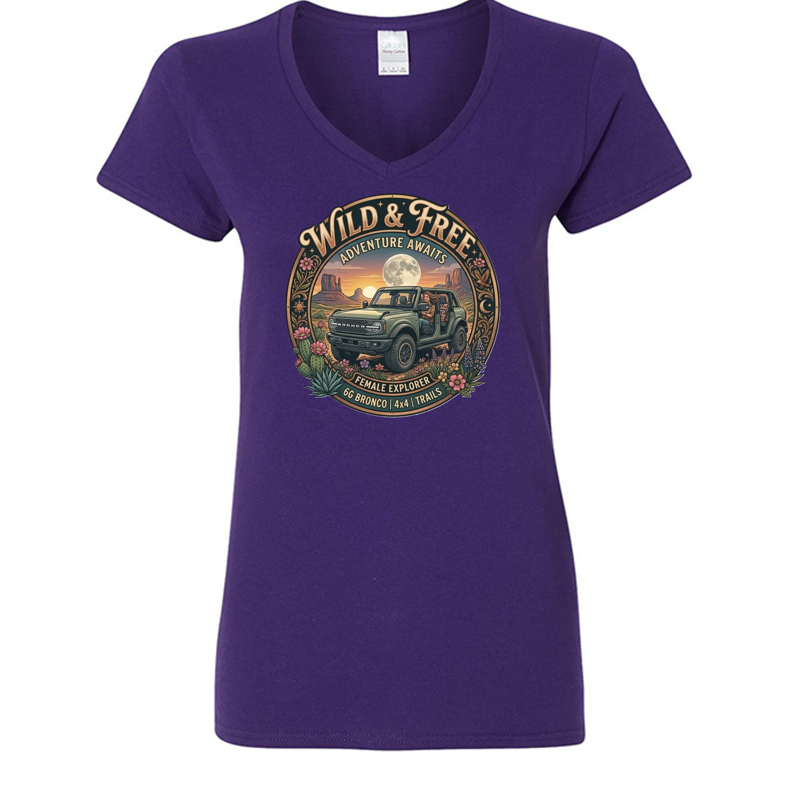 Wild & Free Bronco Tee – Female Explorer 6G Off-Road Adventure Shirt T-Shirt