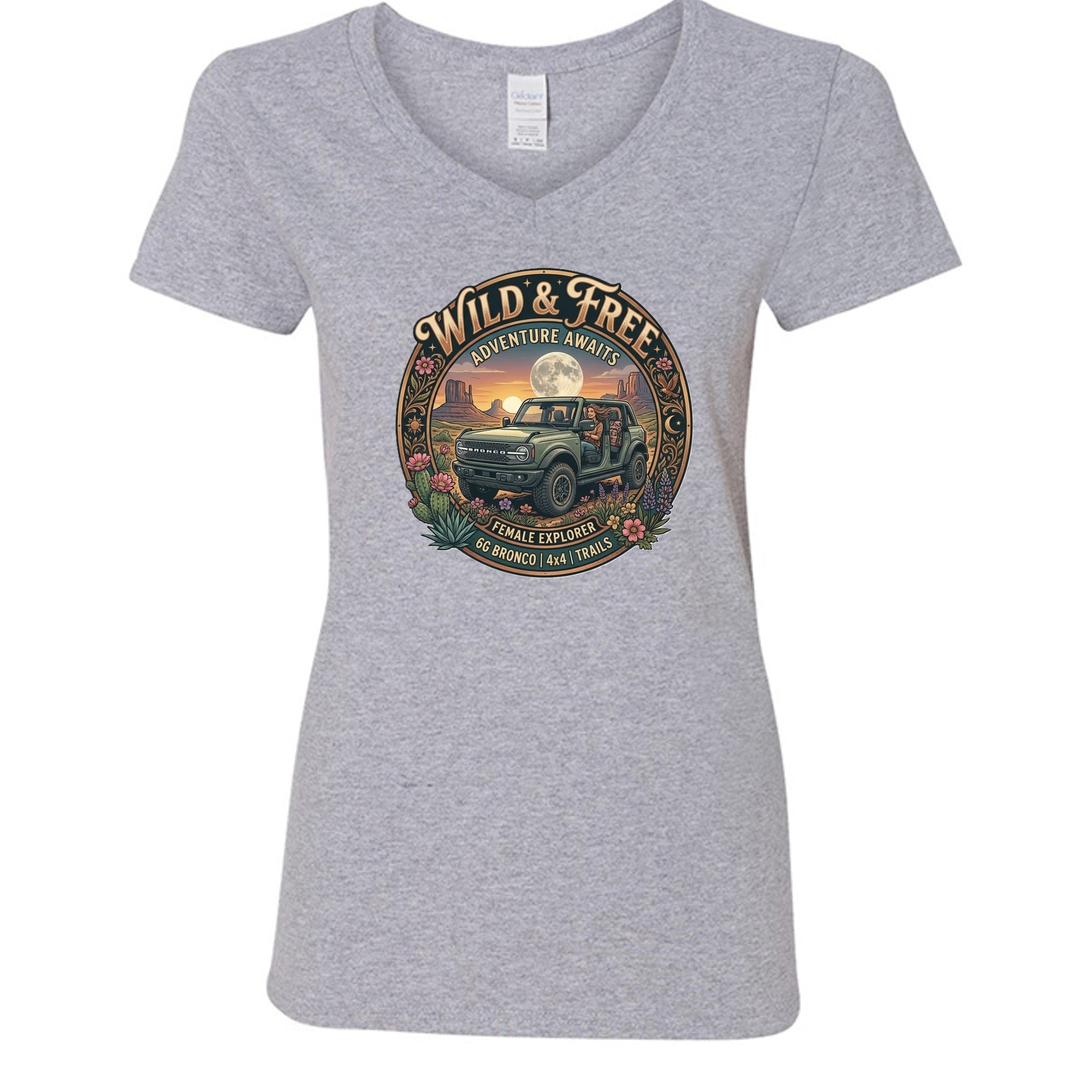 Wild & Free Bronco Tee – Female Explorer 6G Off-Road Adventure Shirt T-Shirt