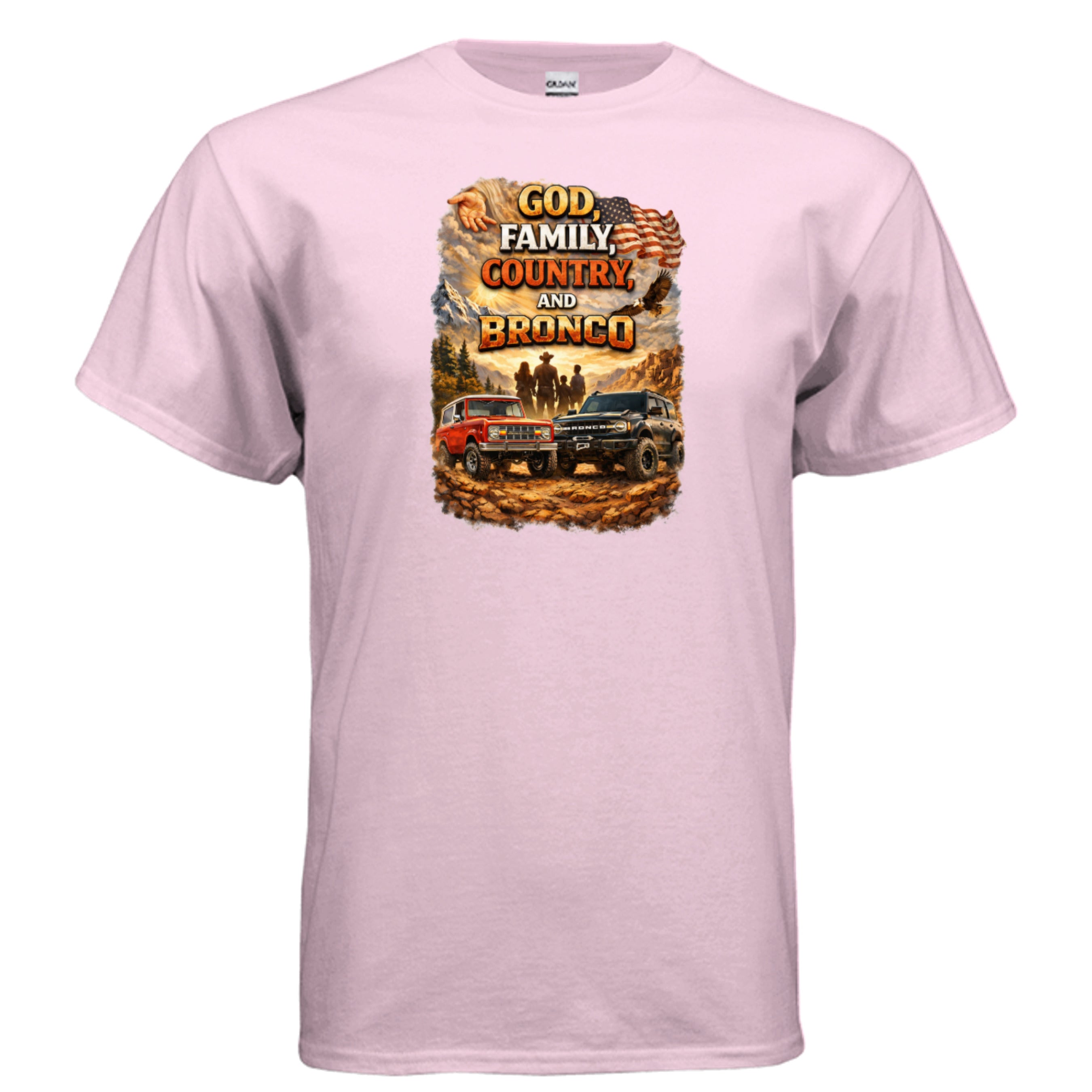 God, Family, Country & Ford Bronco Tee – Bronco Heritage & Adventure Lifestyle Shirt T-Shirt